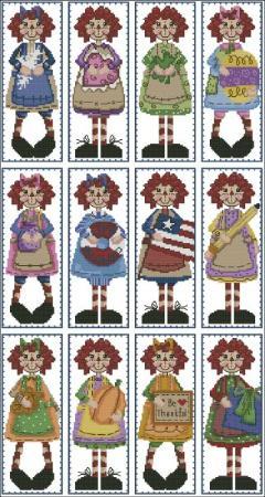 (image for) Raggedy Annies Year Round Bookmarks
